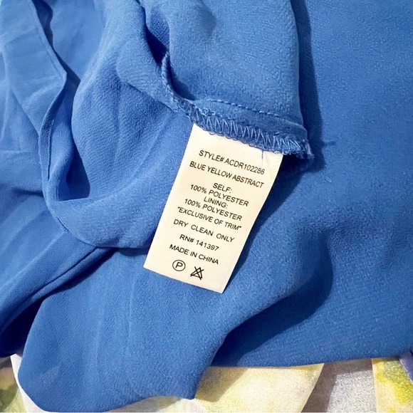 NEW ASTR the Label Florianne Dress Blue Yellow Abstract Floral Maxi Size Small S - Picture 5 of 7